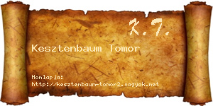 Kesztenbaum Tomor névjegykártya
